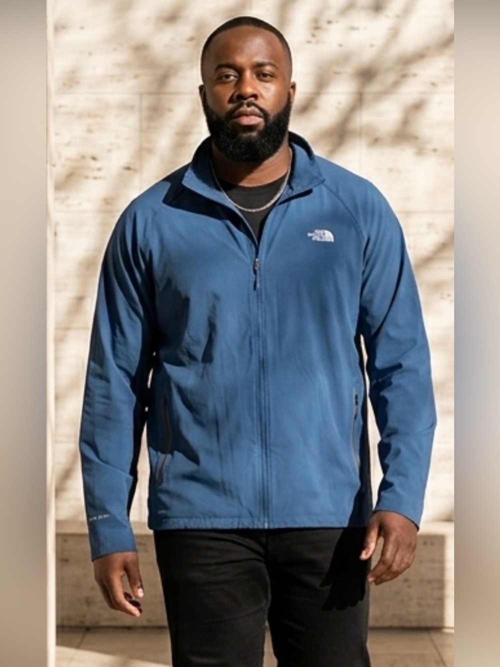 The North Face TNF Apex Men's Slate Blue Lightweight Stretch Full Zip Jacket